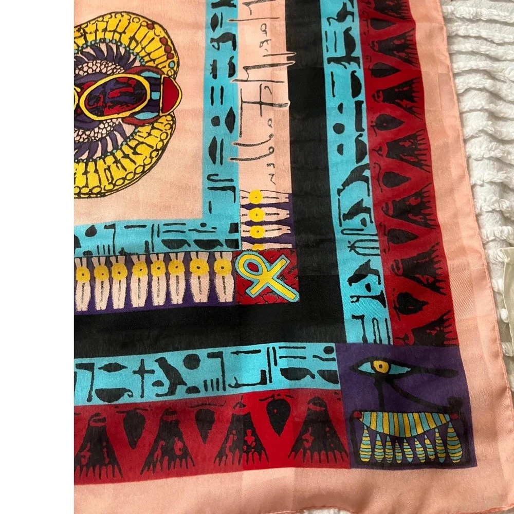 Vintage Mary McFadden Cult of Osiris Scarf /Scarab Holder/Pin/Brooch‎ Egyptian